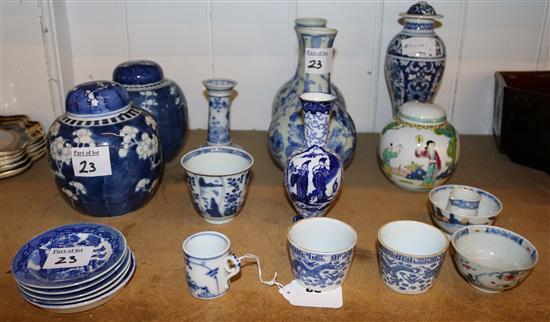 Mixed blue & white oriental ceramics